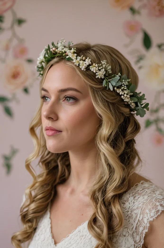 Four-Strand Braid with Floral Crown