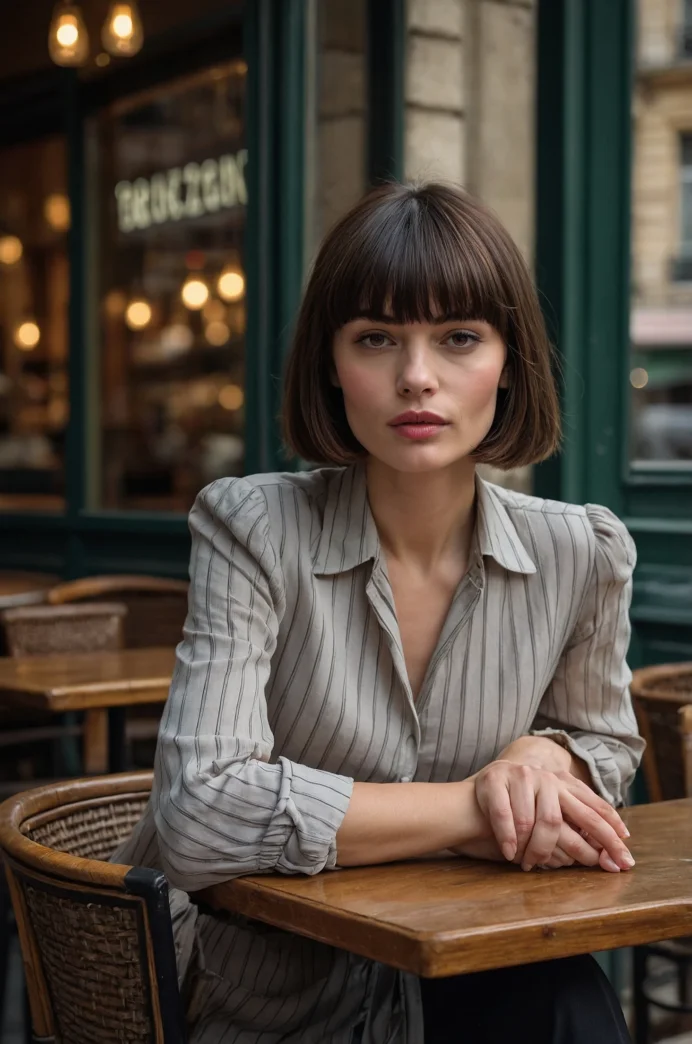 French Crop with Blunt Bangs