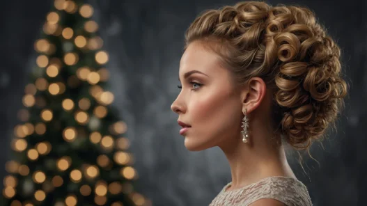 14 Glamorous Curly Updos for Christmas Celebrations