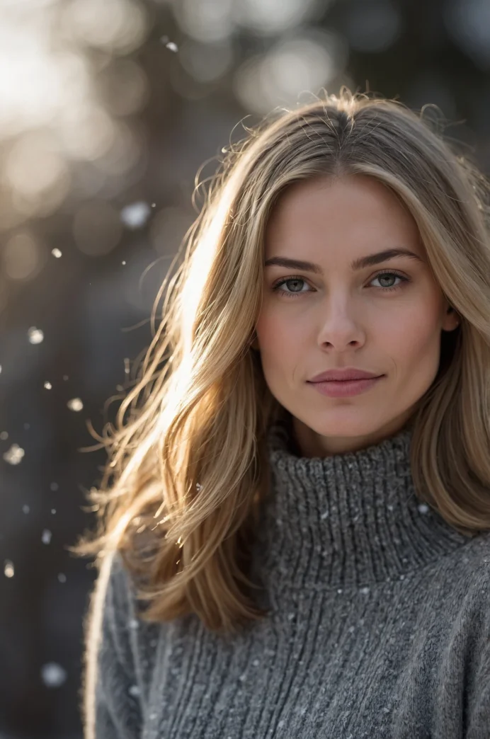 Glossy Straight Hair for Chilly Days