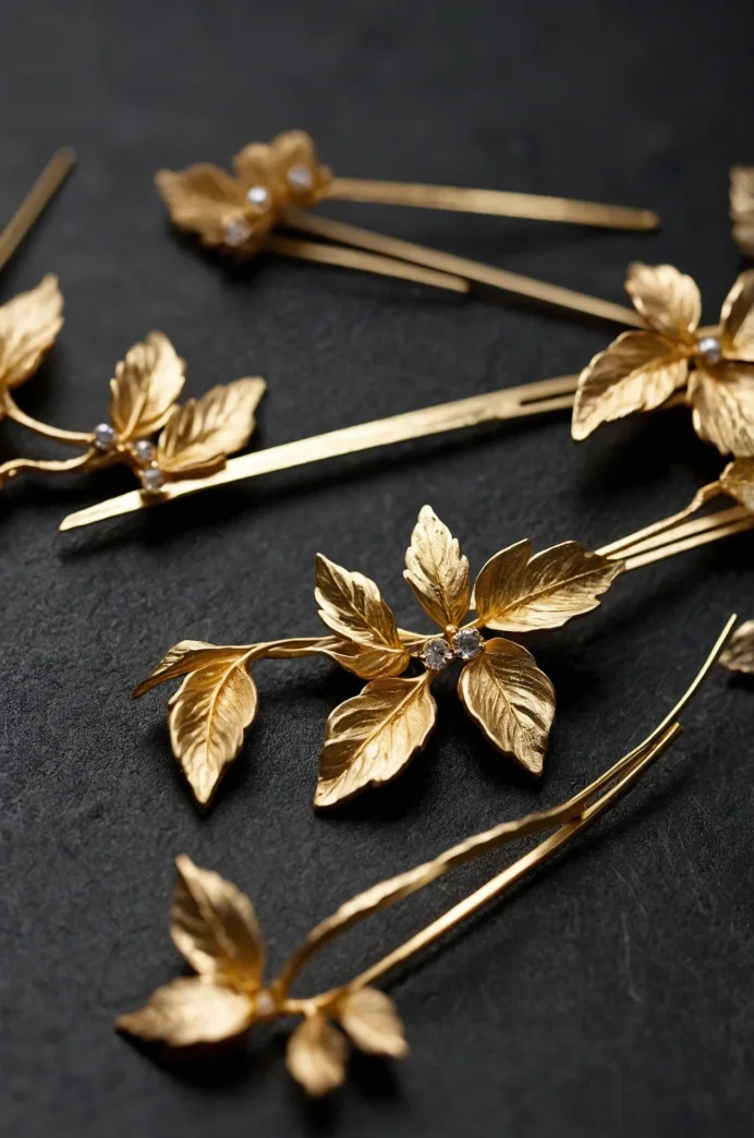 Gold Leaf Hair Pins