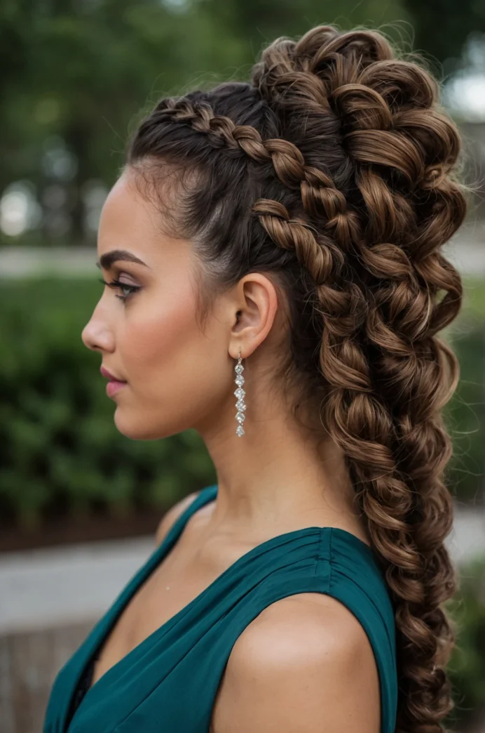 Half-Up Half-Down with Braids and Curls