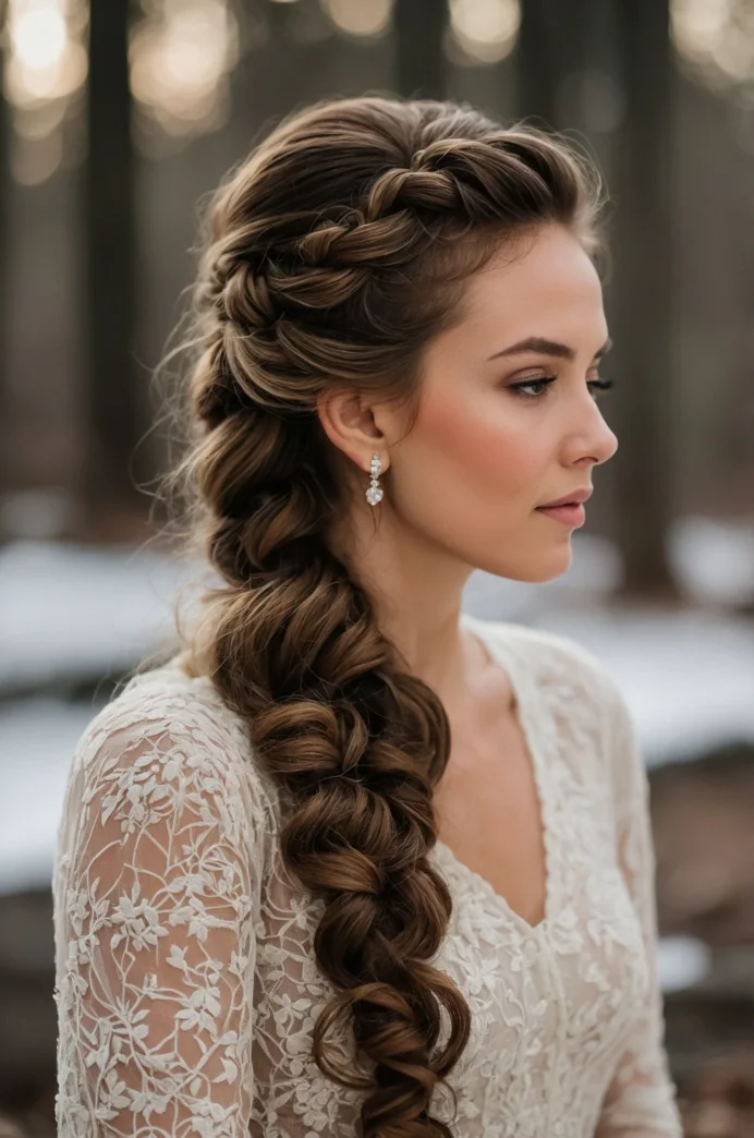 Romantic Half-Up with Loose Braids and Curls