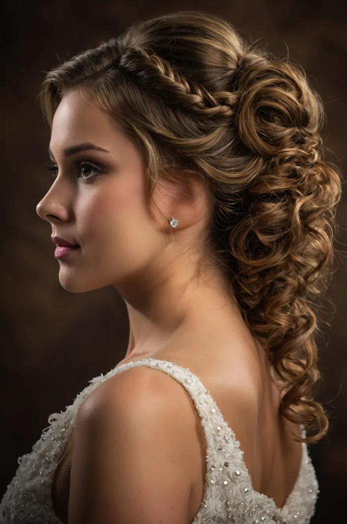 Half-Up Half-Down with Cascading Curls