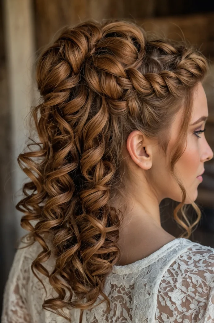 Half-Up Half-Down with Double Braids