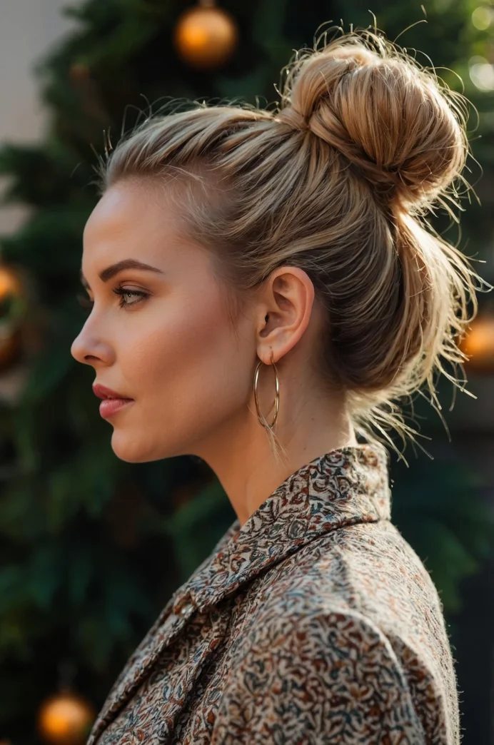 Half-Up Top Knot with Teasing