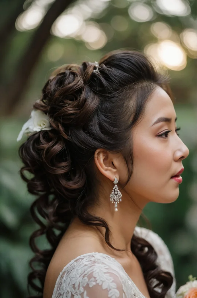 Half-Updo with Cascading Curls