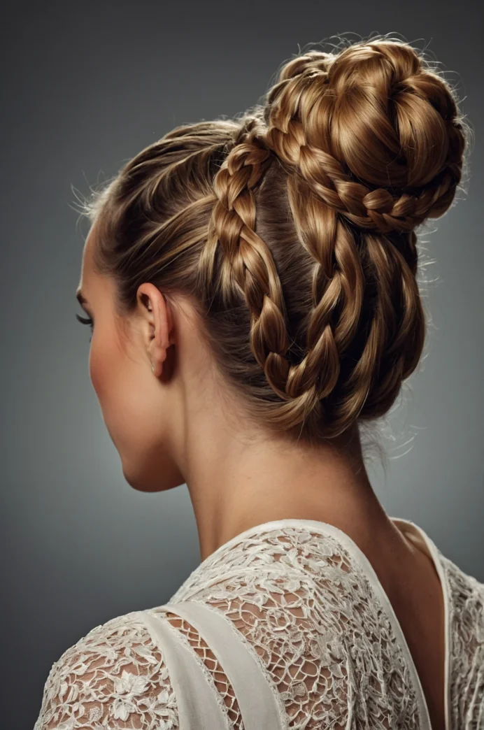 High Bun with Braided Base