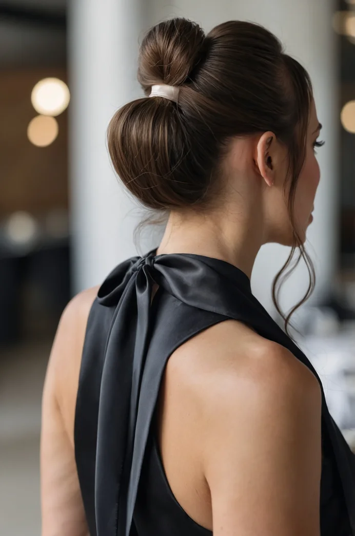 High Ponytail with a Ribbon