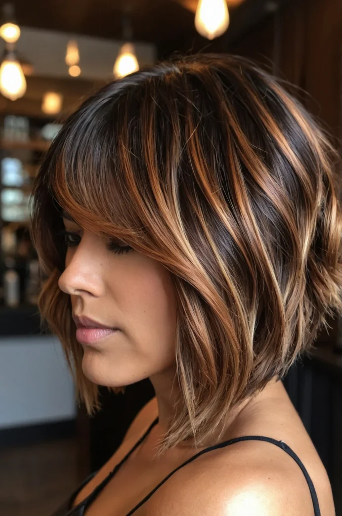 Inverted Lob with Copper Balayage