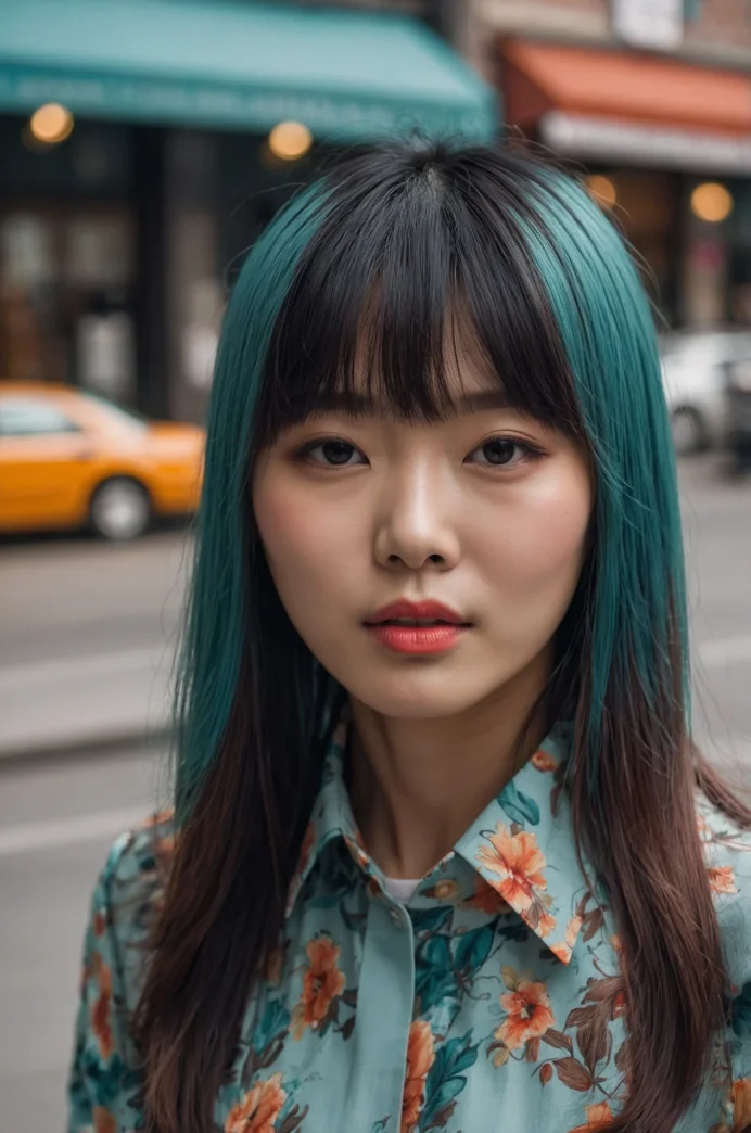 Korean Air Bangs with Full Color