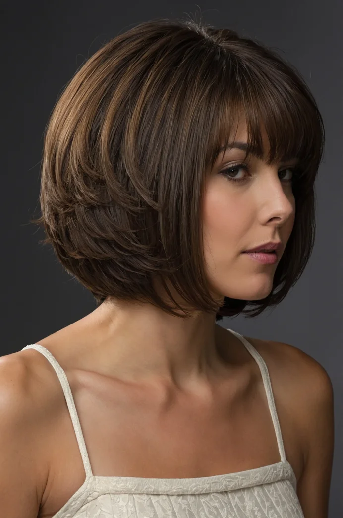 Layered Bob with Volume at the Crown