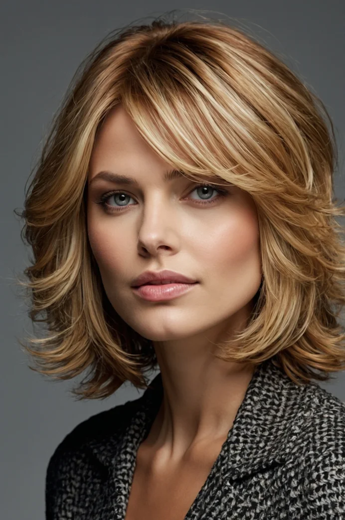 Layered Lob with Face-Framing Layers