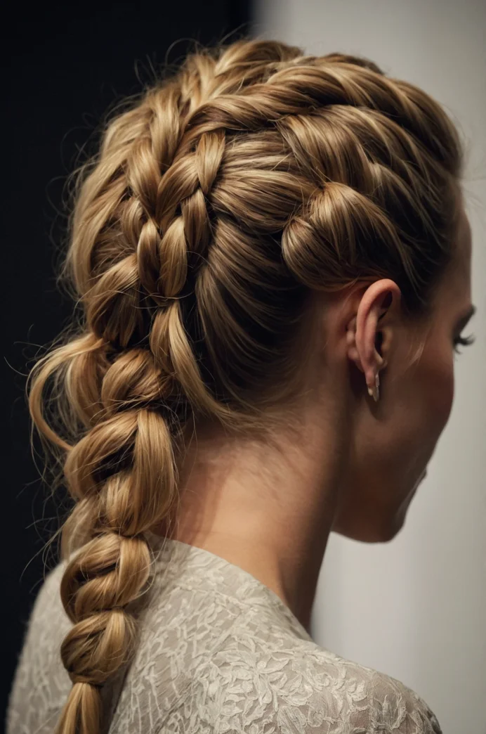 Low Ponytail with Textured Braid