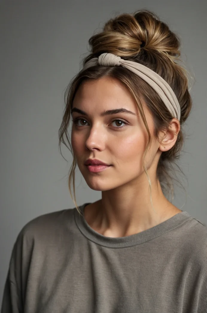 Messy Bun with a Knotted Headband