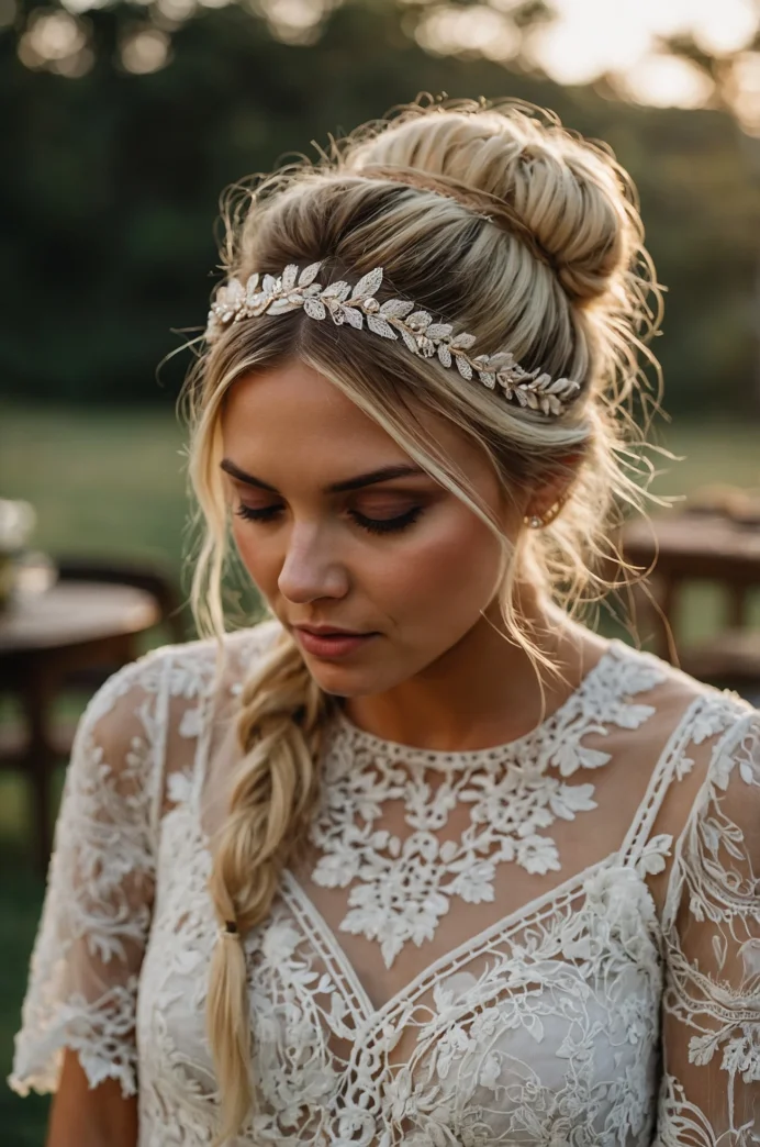 Messy Bun with a Lace Headband