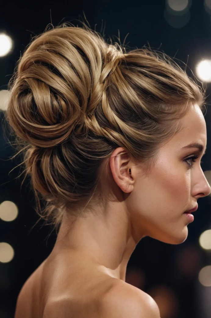 Messy Bun with Loose Tendrils