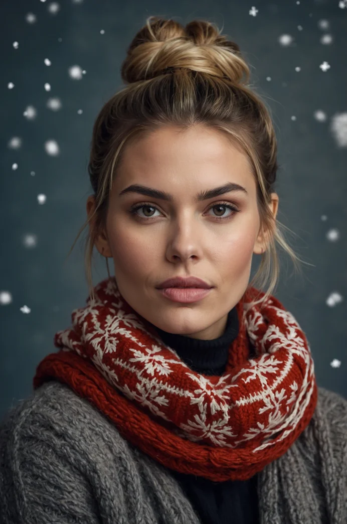 Messy Bun with Cozy Scarf