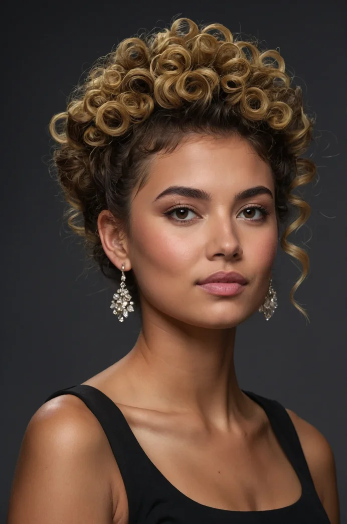 Pineapple Updo with Defined Edges