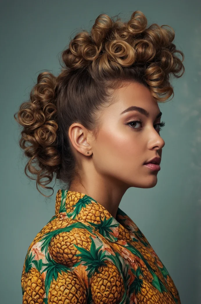 Pineapple Updo for Natural Curls