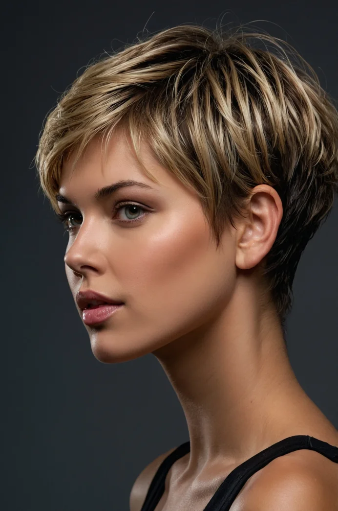 Pixie with Gelled Texture for Thin Hair