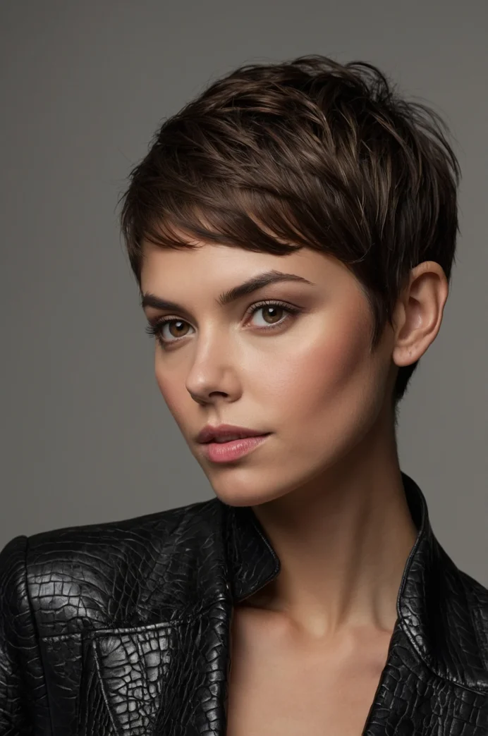 Pixie with Textured Crown and Sleek Sides