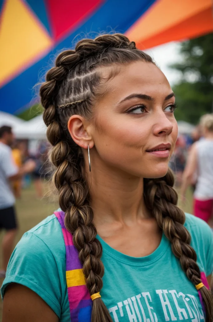 Playful Double Dutch Braids for Weekend Fun