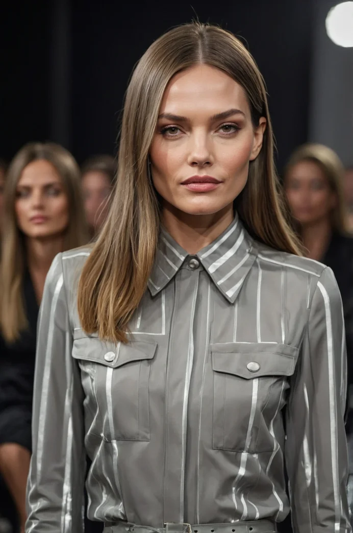 Polished Perfection: Sleek and Straight with a Center Part