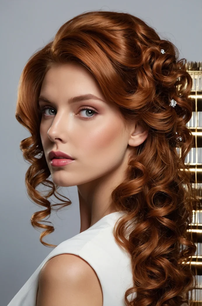 Side-Swept Curls with a Decorative Comb