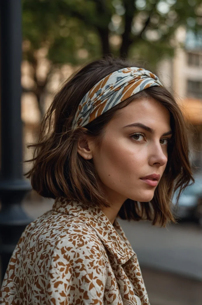 Textured Lob with a Wide Fabric Headband