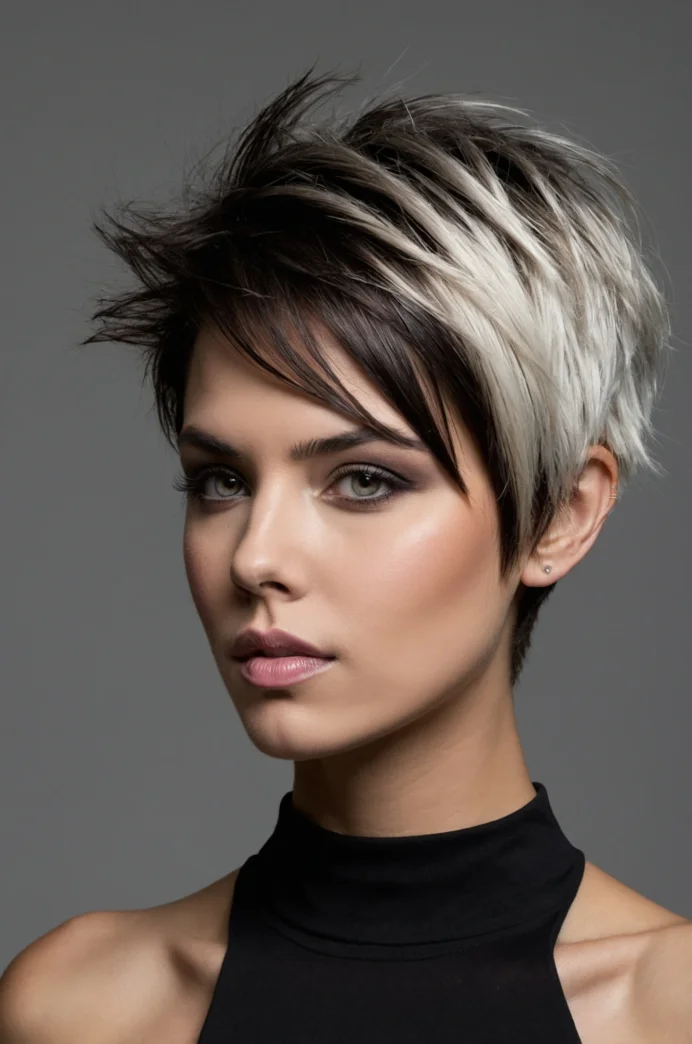 Two-Tone Winter Pixie with Dark Roots