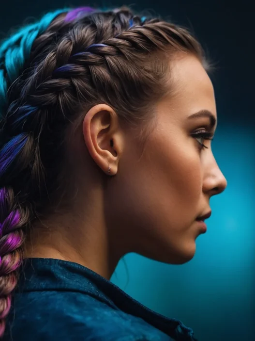 Vibrant Braided Styles with Bold Color Highlights