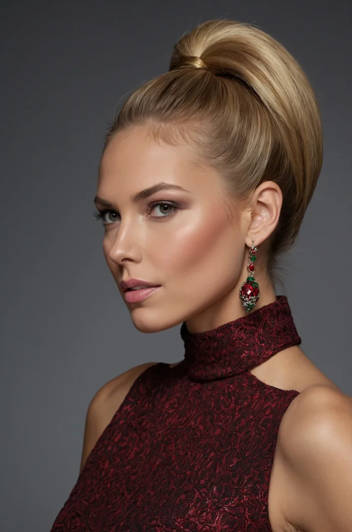 Voluminous Ponytail with Wrapped Base