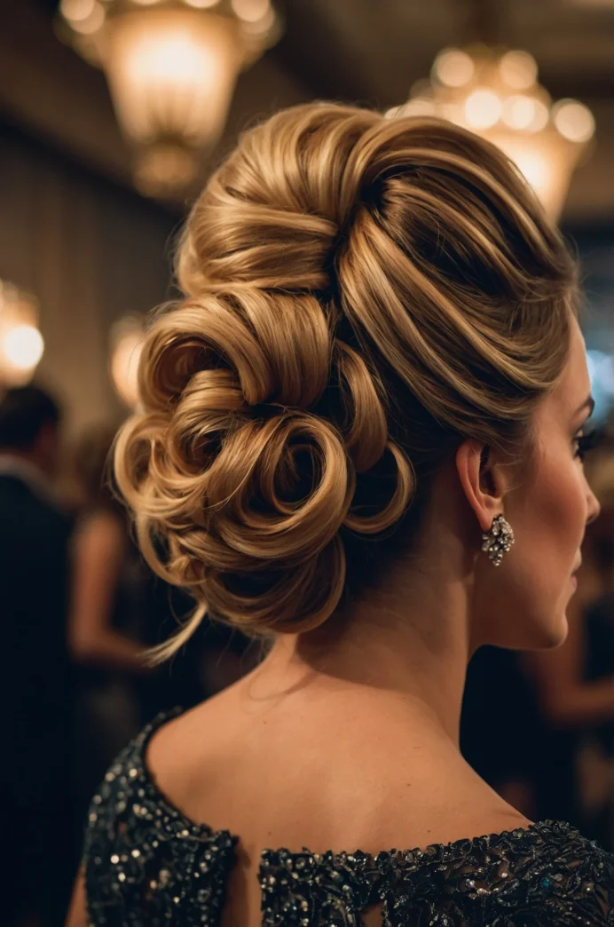 Voluminous Updo with Backcombing