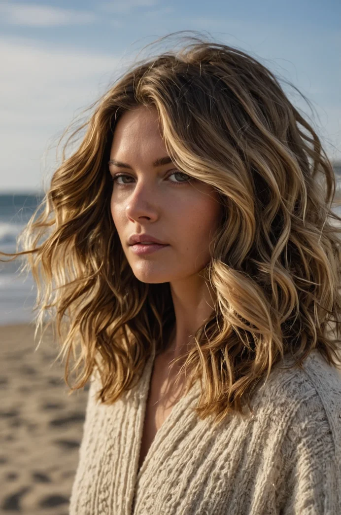 Wavy Lob with Beachy Texture