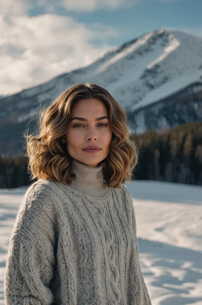 Winter-Ready Wavy Shoulder Hairstyle