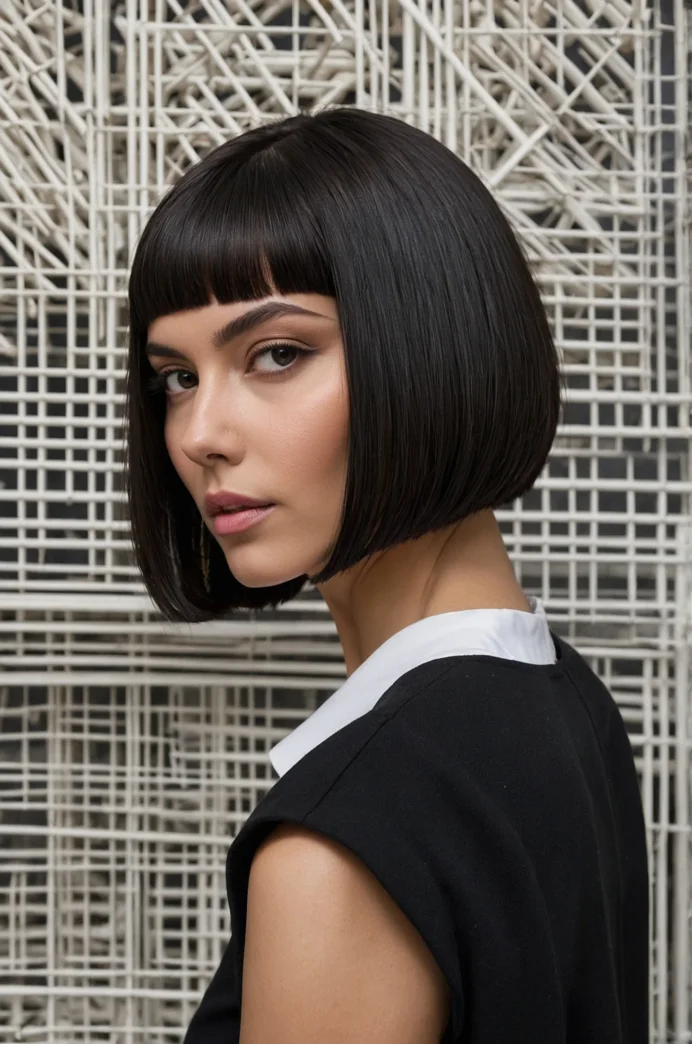 Blunt Bob with a Center Part