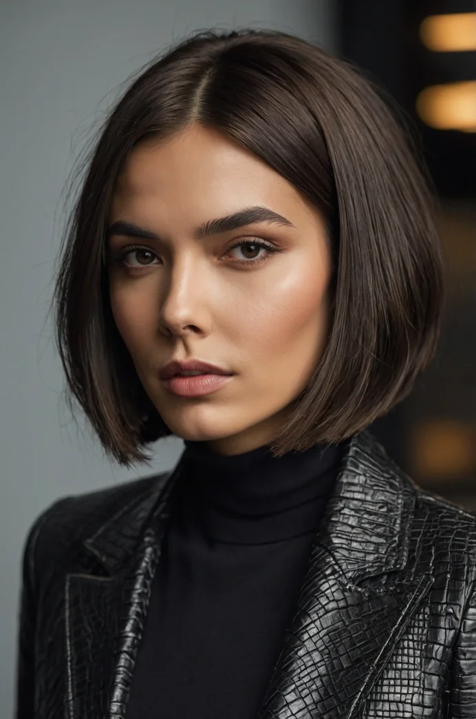 Blunt Bob with a Side Part and Textured Ends