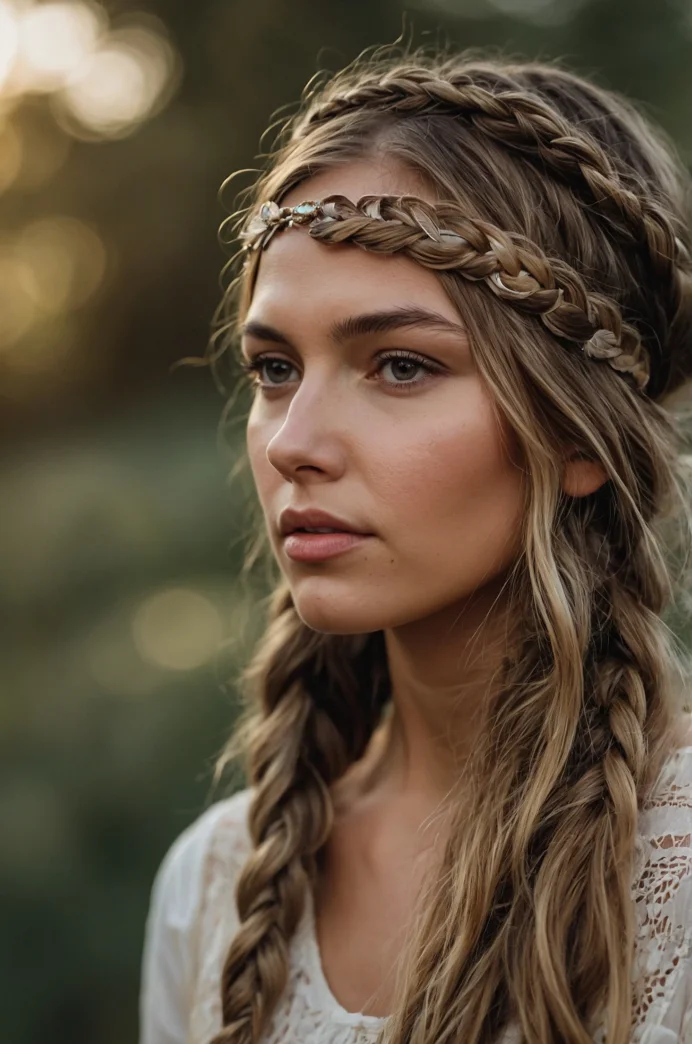 Bohemian Braid with a Feather Headband