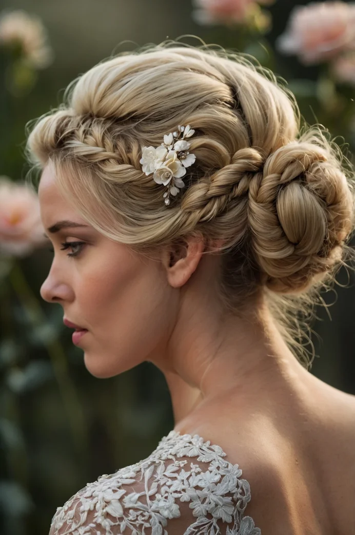 Braided Updo with Floral Comb