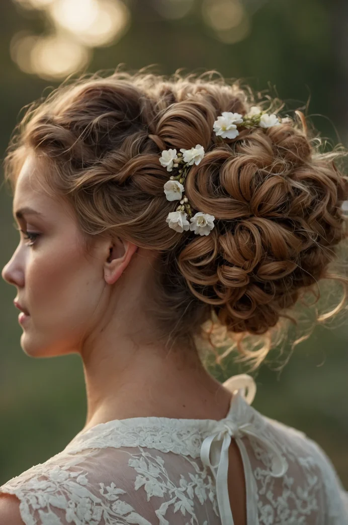 Double Twisted Updo with Ribbon Accents