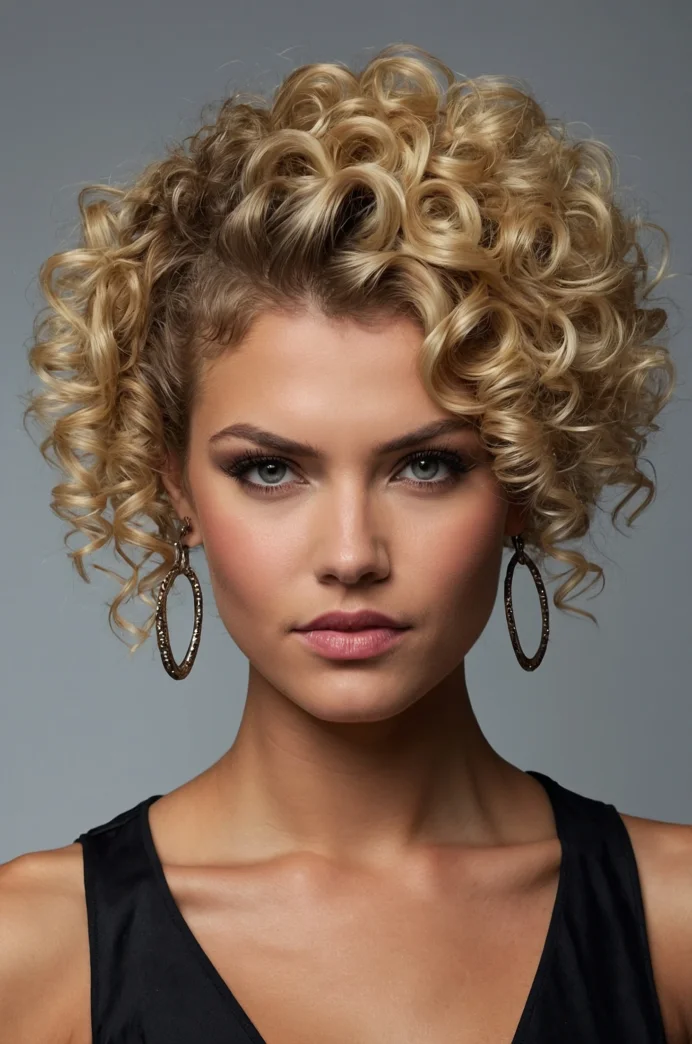 Curly Faux Hawk Updo