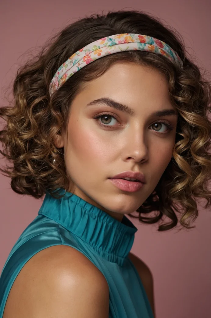 Headband with a Curly Bob