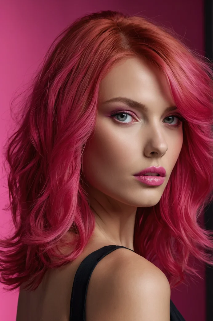 All-Over Hot Pink with Red Highlights