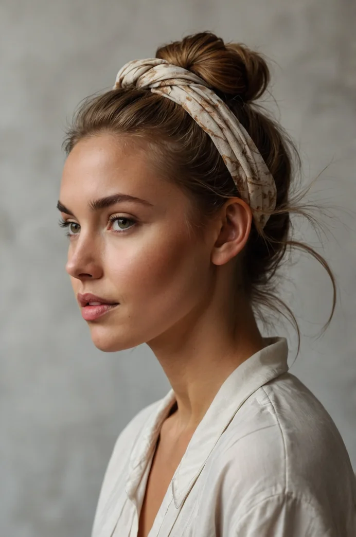 Messy Bun with a Knotted Headband