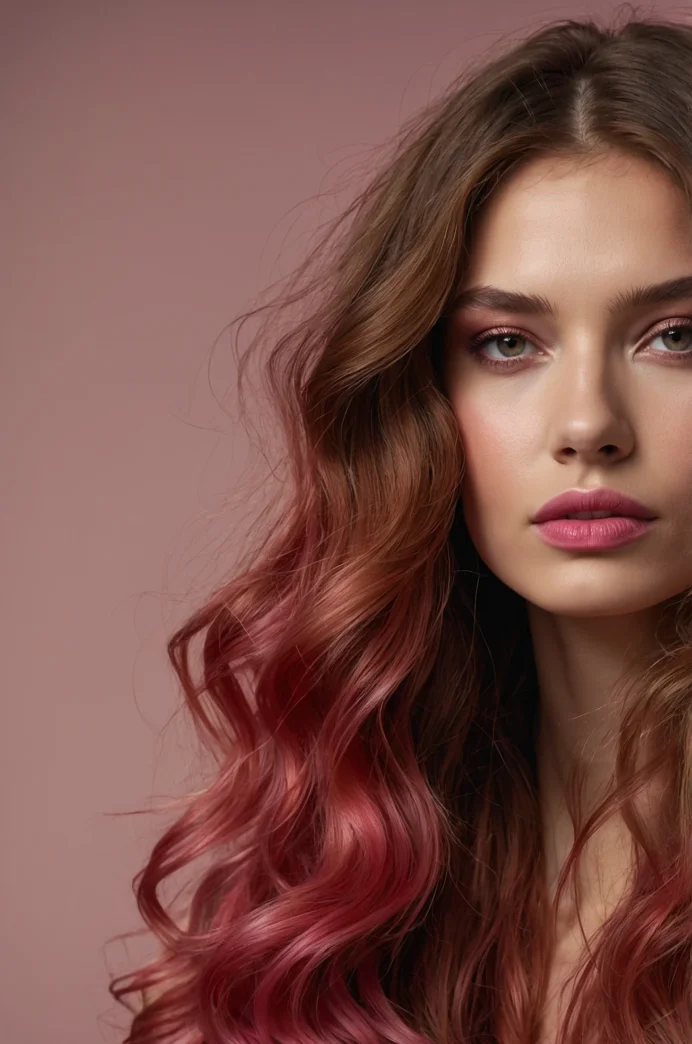 Red and Pink Hair with a Shadow Root