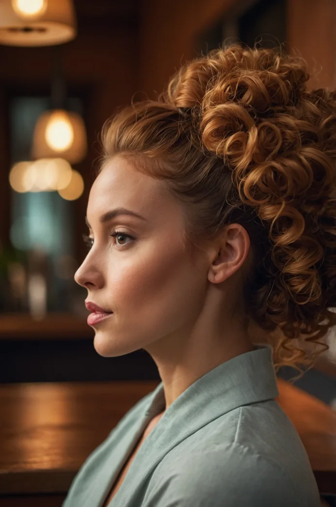 Side Bun with Face-Framing Curls