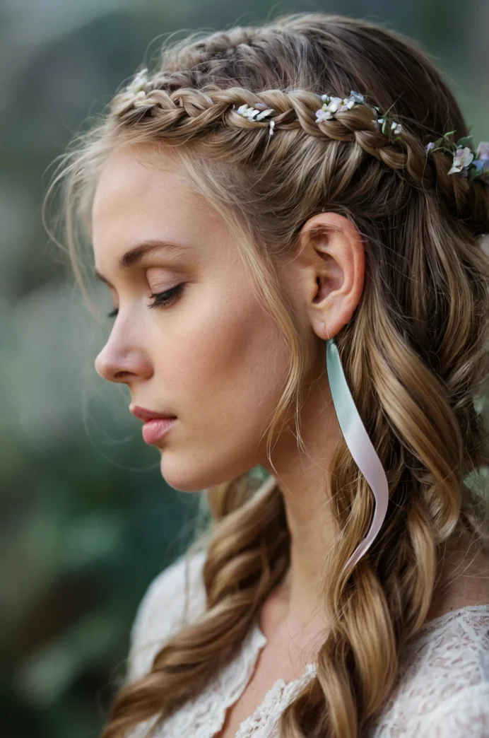 Waterfall Braid with a Ribbon Headband