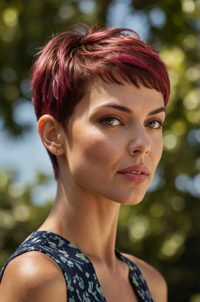 Pixie Cut with Highlights