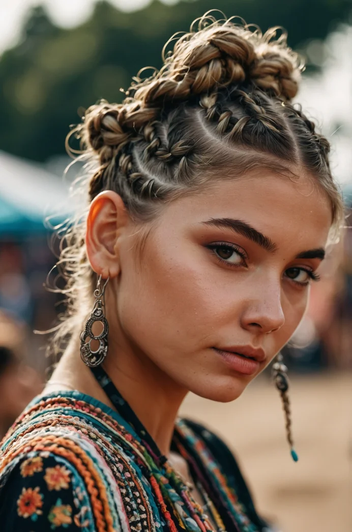 Space Buns with Braided Details